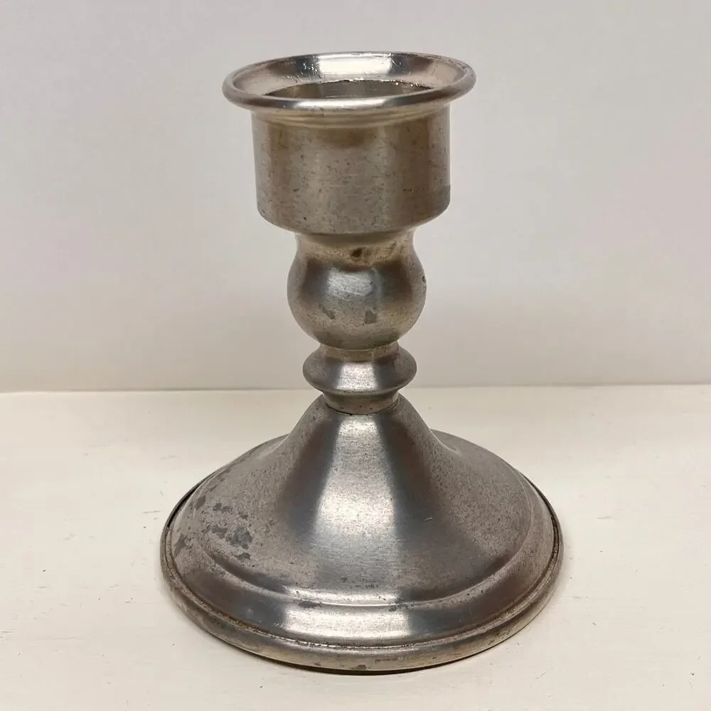 Vintage Web Pewter Weighted Candlestick Holder